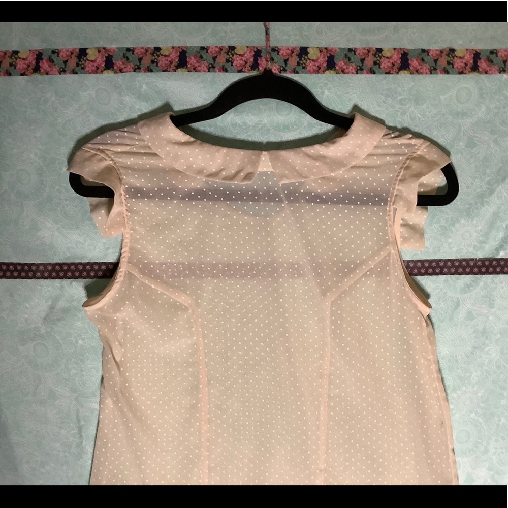 Modcloth Polka Dot Sleeveless Sheer Top